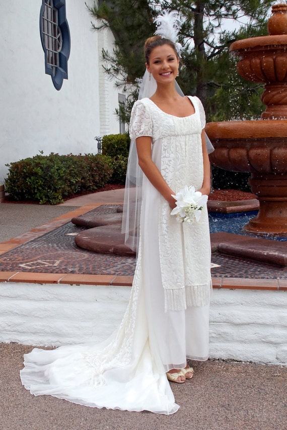 Jane Austen Regency Silk Wedding Gown Jane Austen Regency Silk Wedding Gown