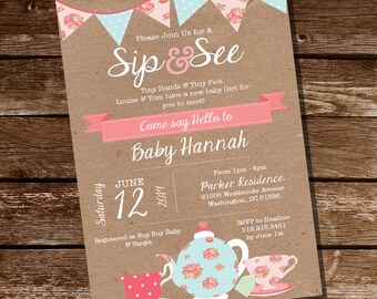sip and see invitation printable sip and see template meet