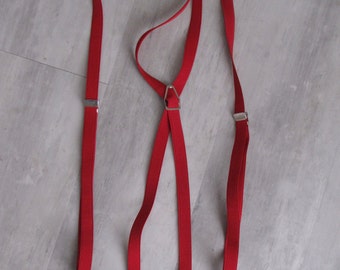 Vintage Red Suspenders - Clip On