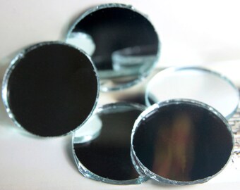 100 Pieces, Round Shape Shisha Mirror In Silver Color-EMB705