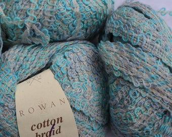 Cotton Rayon Blend Turquoise Multi-colored Yarns Cotton Braid from Rowan color 352 aqua