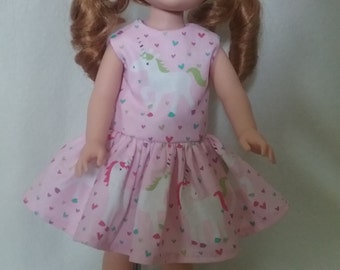 Wellie WIsher Doll Dress, AG Doll Dress, Unicorn Doll Dress, Wellie Wisher Doll Clothes