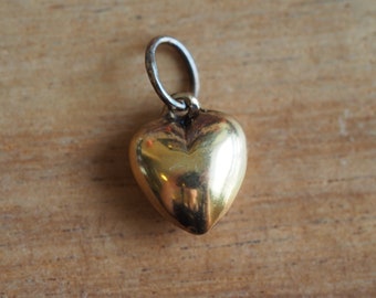 Pendentif coeur creux or jaune 14kt précieux ou charme