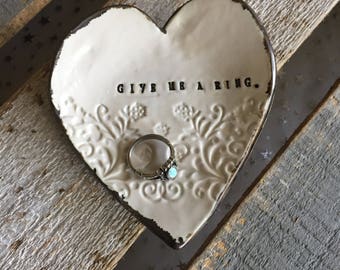 New! - Give me a ring heart ring dish