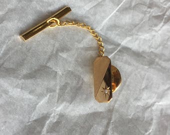 Rectangular Yellow Gold Tie Tack