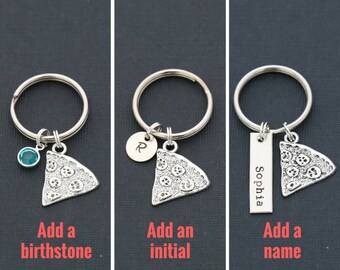Pizza Keychain • Friend Gift • Friendship Keychain • Best Friends Gift • Silver Pizza Slice Jewelry • BFF Gift • Family Reunion Gift Idea