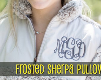 SALE!!!! SHERPA PULLOVER: Monogrammed Sherpa 1/4 zip Pullover - Greek, Sorority, College, Gifts, Bridesmaids, Fall, winter, cozy, pull