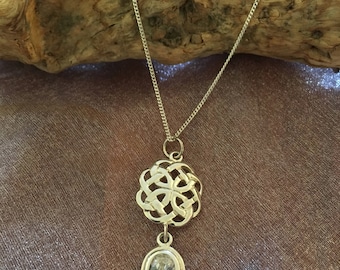 Celtic Silver pendant with Cubic Zirconia