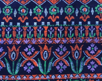 Vintage VELVET flower print cotton velvet fabric