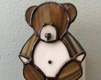 Stained Glass Teddy Bear Night Light
