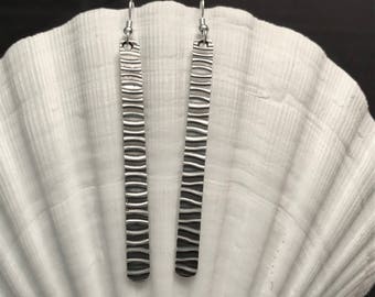 Long Sterling Silver Dangle Earrings