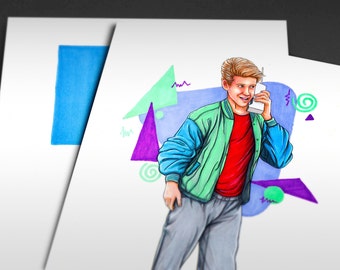 Saved by the Bell | Zack Morris | 90s TV Shows Iconicharacter Art Print