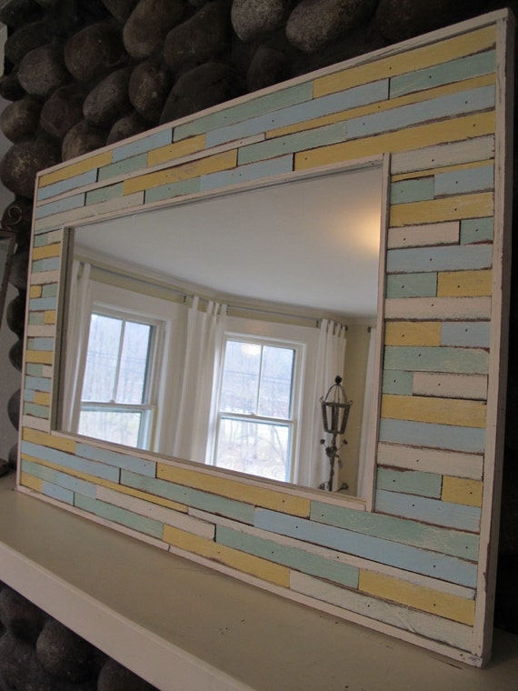 Reclaimed Painted Wood Mirror