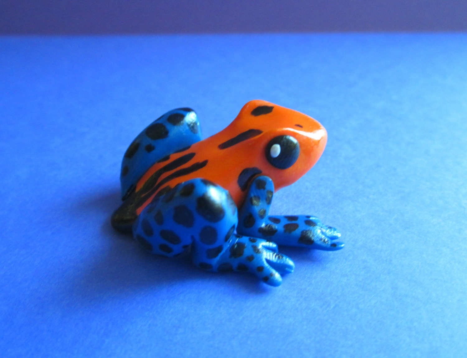 Polymer Clay Poison Dart Frog Sculpture // Cute Frog Figurine