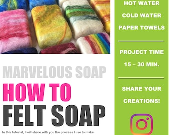 Felted Soap Kit DIY tutorial How to Felt Soap PDF only Fiber Art make your own felted soap