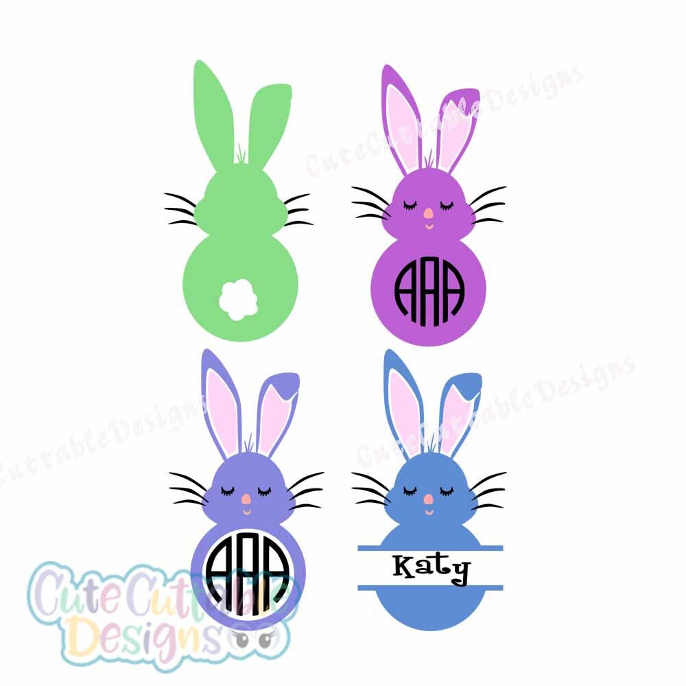 Download Bunny Monogram Frames SVG, Easter Bunny SVG, Bow svg, svg ...