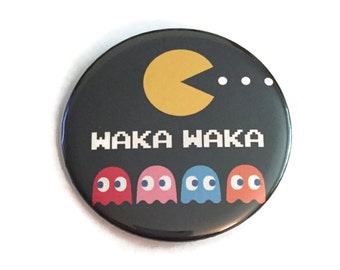 Button Pin Pac-Man Ghosts Waka Waka Retro Arcade Video Game Pinback Nostalgia 2"