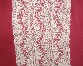 Handknit alpaca lace scarf