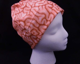 Lightweight Jersey Knit Brain Hat | People's March For Science Hat | Brain Beanie | Earth Day | Scientist | Pink Brain Slouch | Anti-Trump