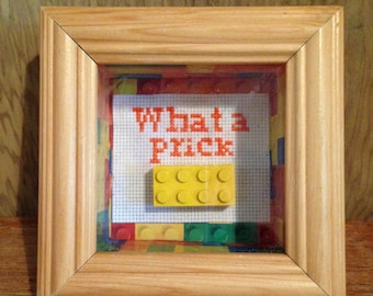 Lego brick 3D cross stitch