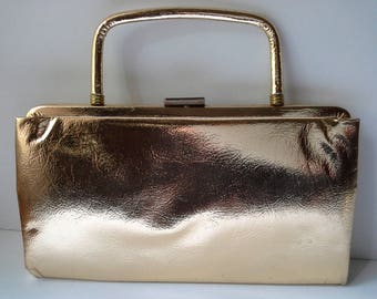 Garay Purse, Garay Clutch, Vintage Gold Purse, Gold Metallic Clutch, Gold Clutch, Gold Evening Bag, Metallic Evening Bag, Garay Evening Bag