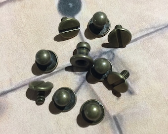 Antique Bronze Hitch Post Screw Back Metal Closure ( Set of 4 ) Junk Journals, Scrapbooks, Altered Books