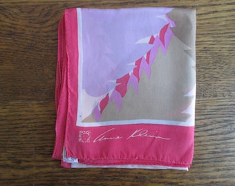 Vintage Anne Klein Pink Silk Long Scarf