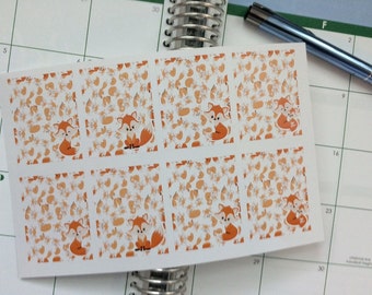 Full Box Planner Stickers, Foxes, Perfect for Erin Condren Life Planner & Other Planners, Box Stickers, Fox Stickers