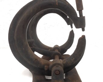 Antique Ice Skate Double Clamp Vise, Cast Iron, Ice Skate Sharpening Vice, Fully Functional, Cast Iron