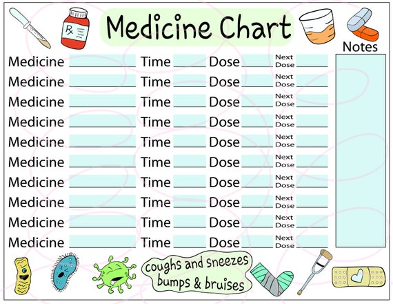 Medicine Tracker Sheet Cute Keep The Fun Medicine