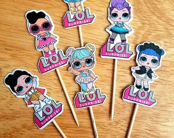 LOL L.O.L Surprise Dolls Cupcake toppers Birthday Party Set of 12