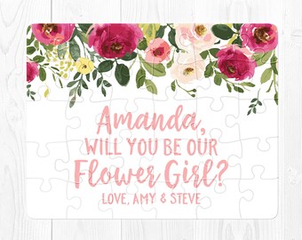 Flower Girl Proposal Puzzle Flower Girl Proposal Card Flower Girl Puzzle Proposal Will You Be My Flower Girl Ask Flower Girl Pink Green Fun