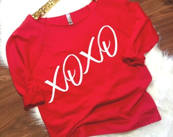 XOXO Shirt, Valentines T Shirt, Valentines Shirt Women, Valentines Day Clothing, Valentines Shirt, Valentines Day Shirt, Hugs and Kisses