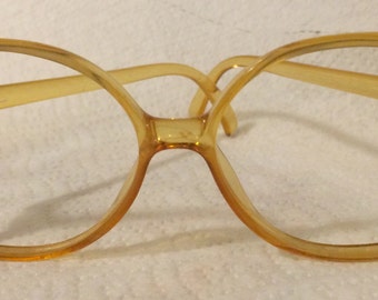 Over sized hipster Saphira Optyl -made in Austria -over sized amber plastic 80s glasses frames 4104 vintage
