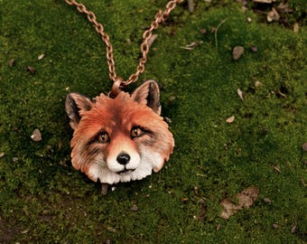Fox Necklace Animal Totem Autumn necklace