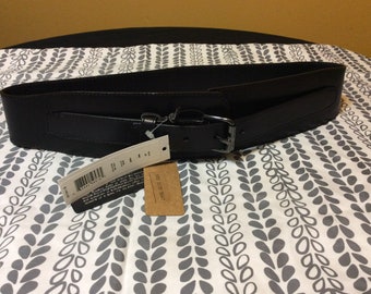 Vintage Linda Pelle Black Leather Belt Size Medium
