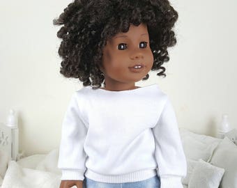 18 inch doll white sweatshirt