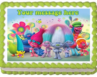 TROLLS Edible cake topper image party decoration
