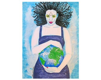Earth Mixed Media on Watercolor Paper