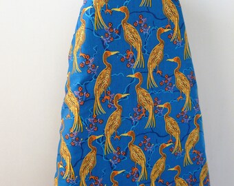 Ironing Board Cover - duck egg blue with Japanese Heron