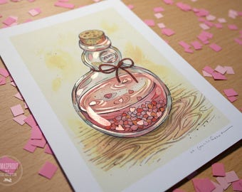 Bottle - HAND EMBELLISHED Fine Art Print