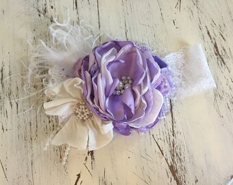 Purple Baby Girl Headband- Baby Headbands- Matilda Jane Headband- Giggle Moon Headband-Avry Couture- flower Headband- Boho Headband