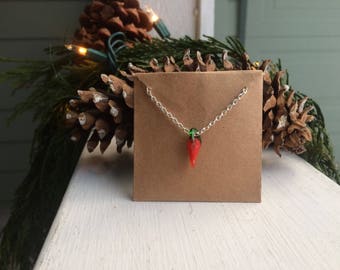 Glass Chili Pepper Necklace