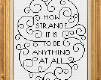 How strange it is to be anything at all neutral milk hotel cross stitch patterm *PATTERN ONLY* PDF instant download