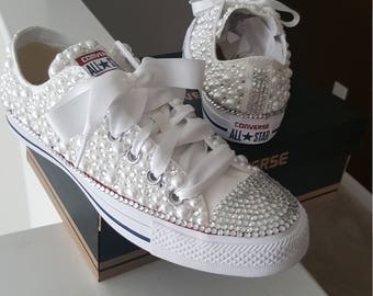 Custom Pearl Converse Bling