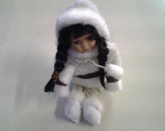 Alaskan Eskimo Vintage Porcelain Doll
