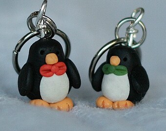 Polymer Clay Penguin Stitch Markers (set of 4)