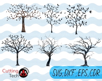 Tree SVG File, Tree Clipart, Tree Cut File, Tree decal, Tree Cutting File, Tree Cricut, Tree Cameo, Tree Silhouette Svg, Tree Vector Svg