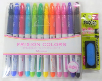 Free shipping Pilot Erasable Ink Pen Frixion Colors 12C SFC-120M12C with Frixion Eraser (japan import)