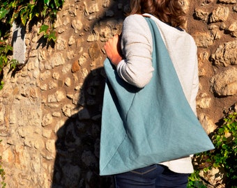 Linen Bag, Boho Bag, Beach Bag, Casual Tote Bag, Day Bag, Summer Tote, Hobo Tote, Linen Tote Bag, Linen Shoulder bag, boho